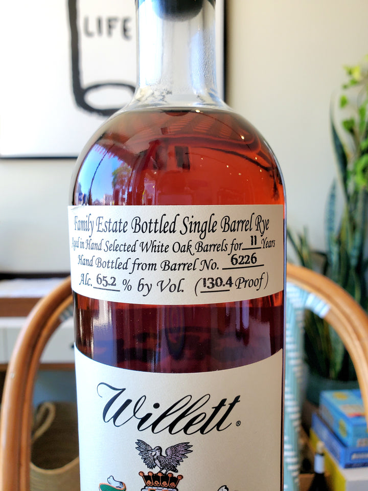Willett Family Estate Single Barrel 11-Year Rare Release Straight Rye Whiskey #6226 Skurnik Selection, Bardstown, Kentucky