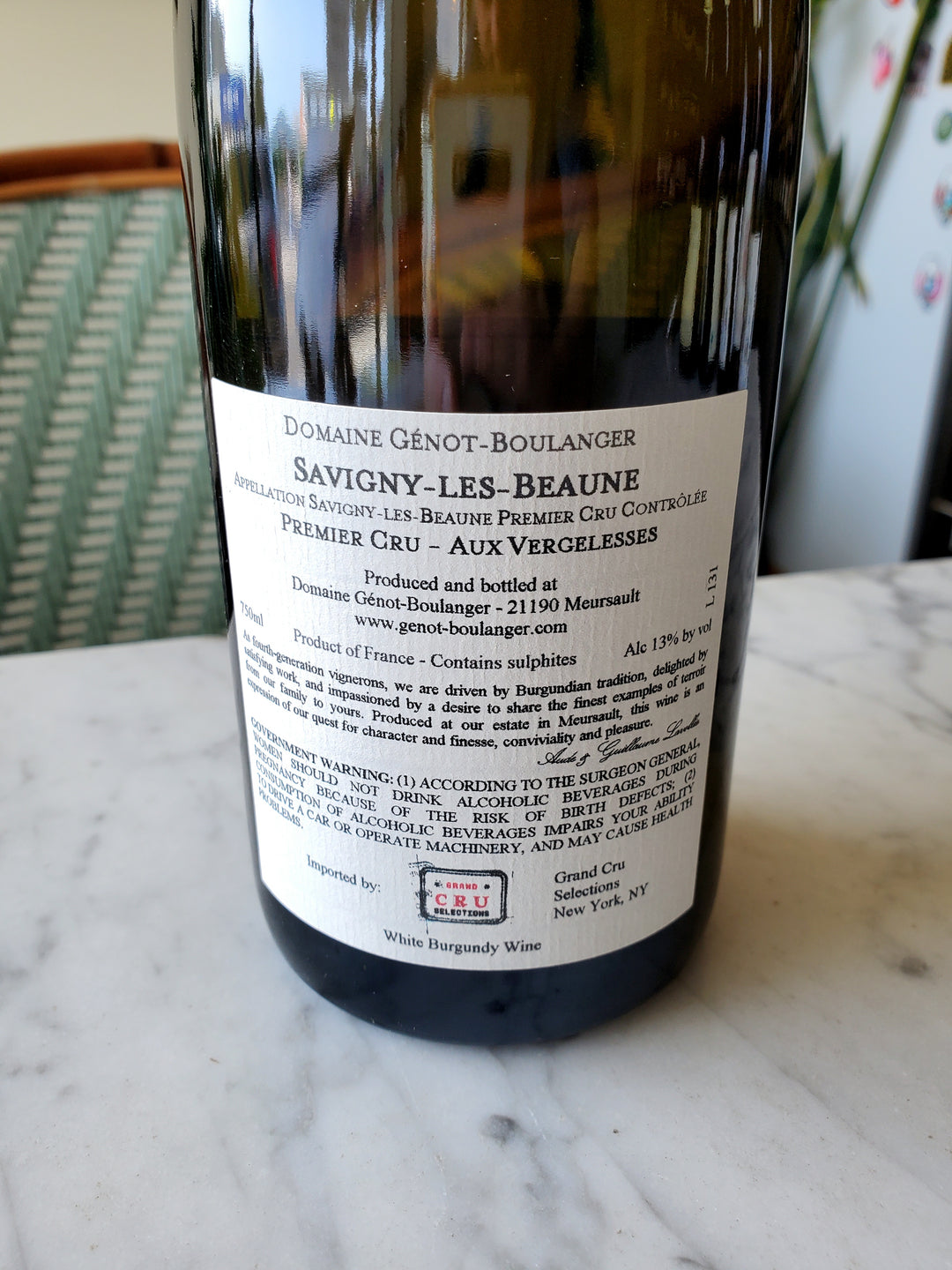Génot-Boulanger 1er Cru 'Les Vergelesses' Savigny-Les-Beaunes, Burgundy, France 2020